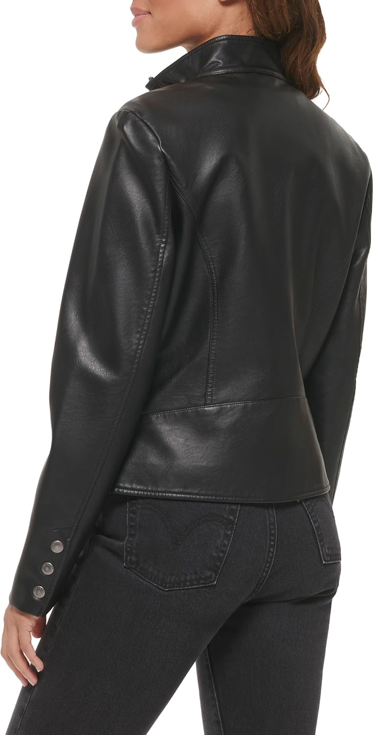 Женская куртка для мотокросса Levi's из искусственной кожи (стандартная и плюс), Black Latch Collar — фото 4