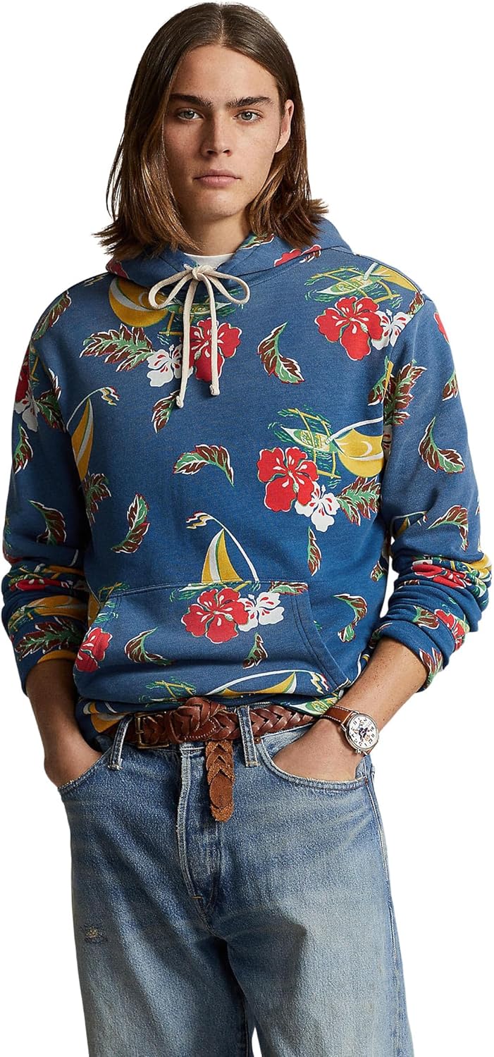

POLO RALPH LAUREN мужская толстовка с капюшоном Sailboat-floral Fleece, Blu Mult