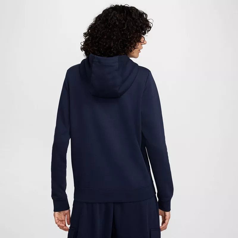 Женский флисовый пуловер с капюшоном Nike Sportswear Club, цвет Obsidian — фото 3