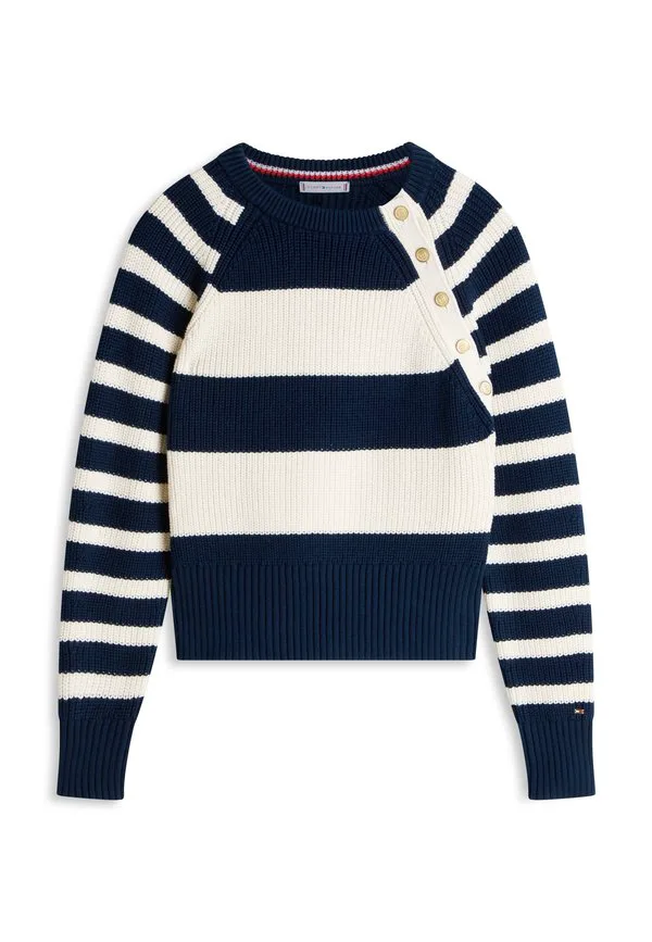 Свитер с круглым вырезом и золотистыми пуговицами Tommy Hilfiger, Dark Night/Calico — фото 4