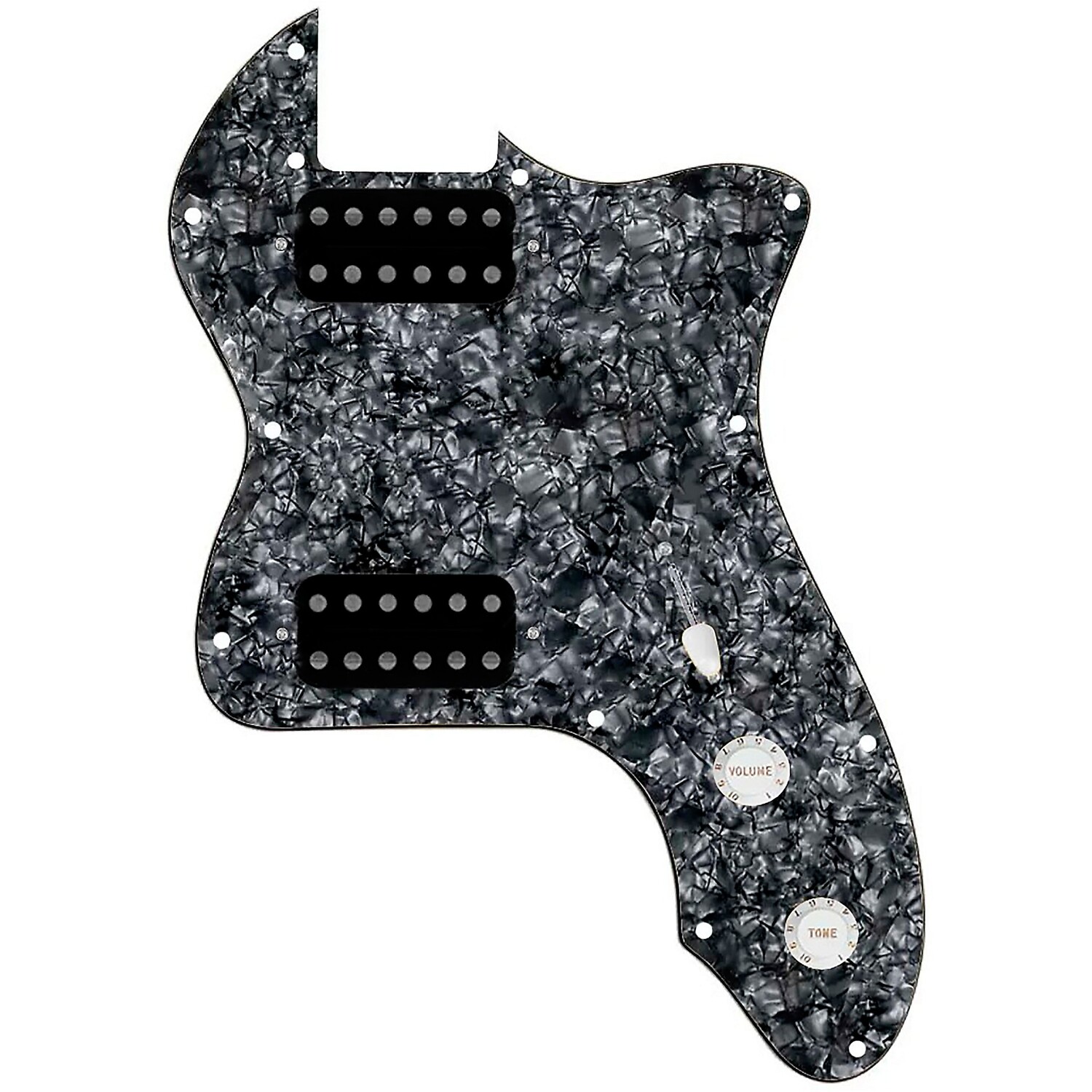 

920d Custom 72 Thinline Tele Loaded Pickguard с открытыми хамбакерами Smoothie и белыми ручками Black Pearl