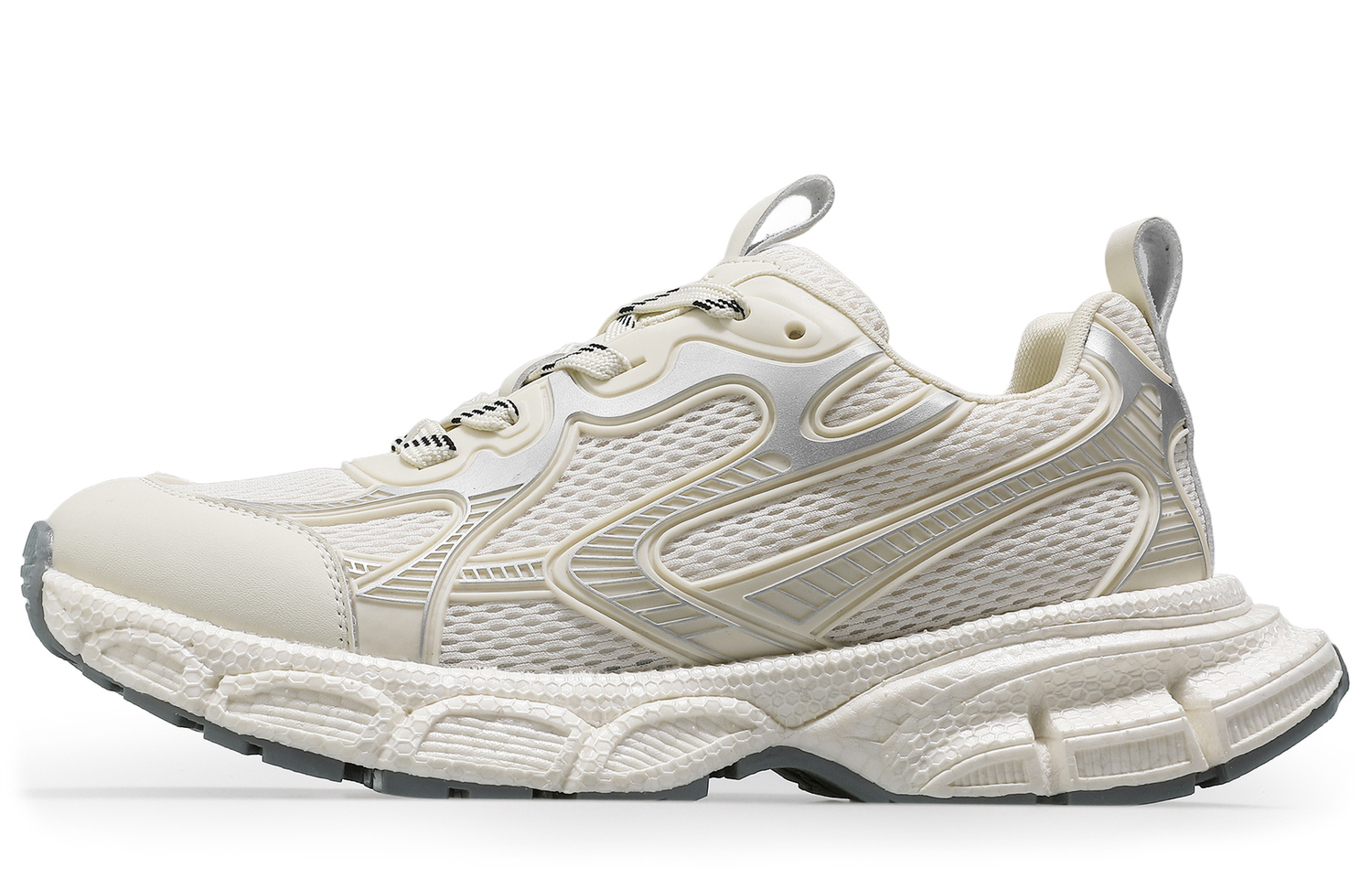 

Износостойкие противоскользящие массивные кроссовки мужские Desai, White-01