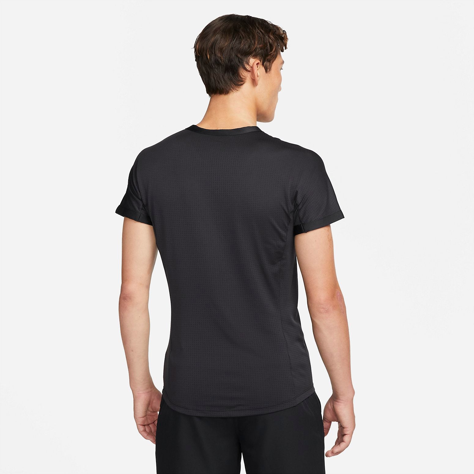 Спортивный топ Nike Rafa Dri-Fit Short Sleeve Tennis Top 'Black' DM4268-010, черный — фото 2