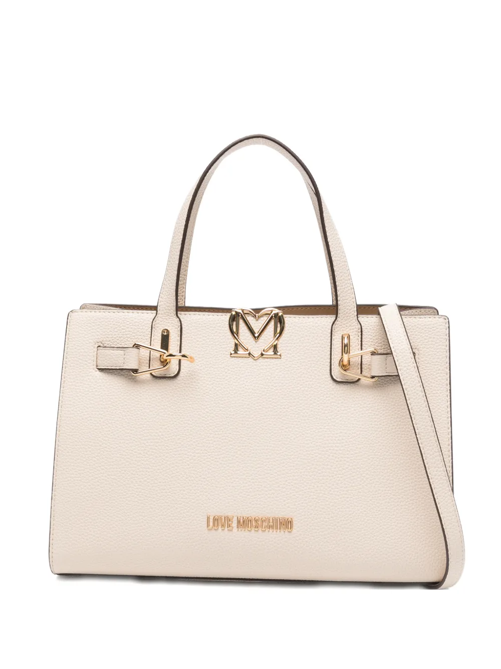 

Сумка-тоут с фирменной фурнитурой Love Moschino, бежевый