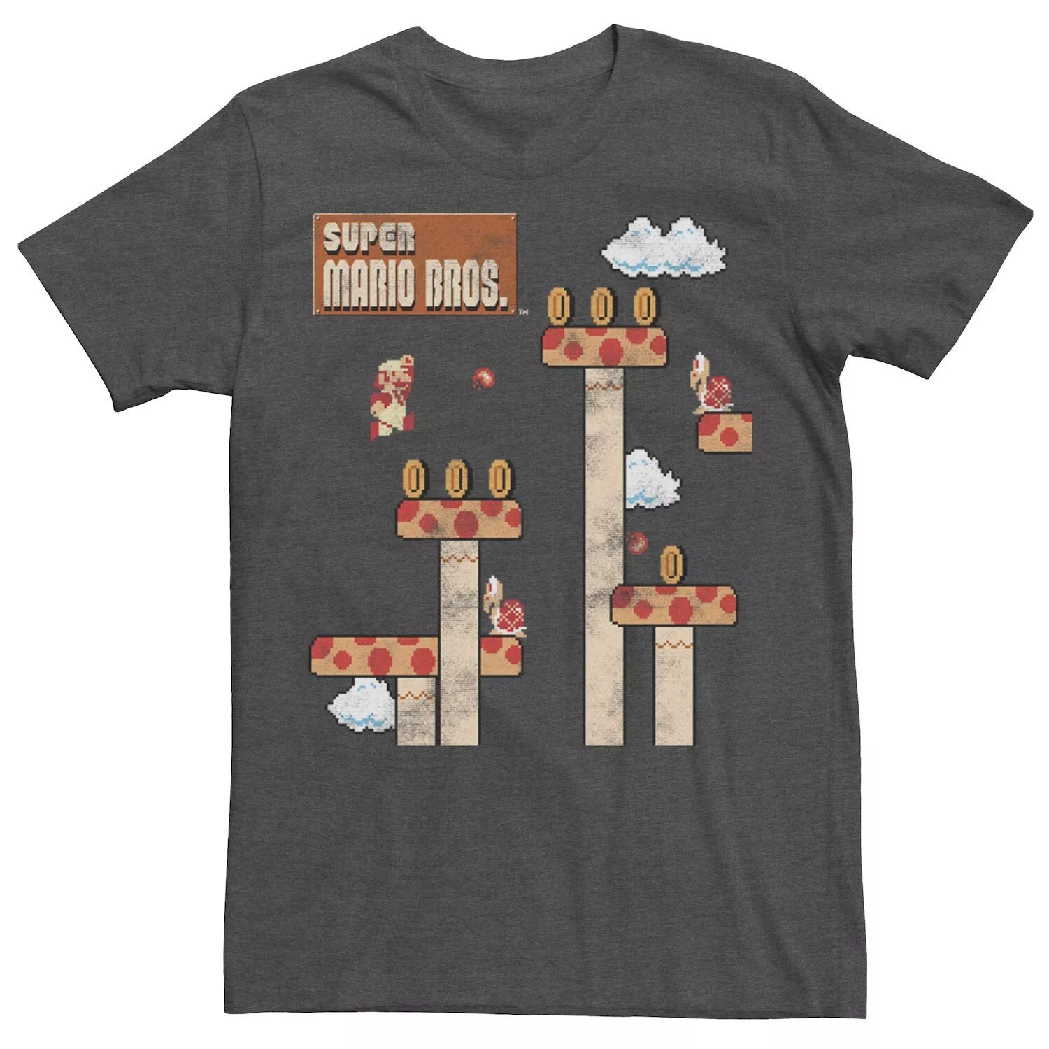 

Мужская футболка с графикой Nintendo Super Mario Jump On Mushrooms Game Play Licensed Character