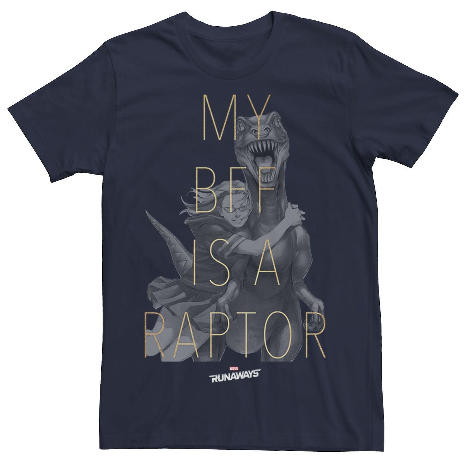 

Мужская футболка Runaways Gertrume Yorkes Old Lace BFF Raptor Marvel