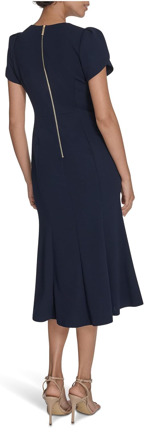 

Женское платье-трапеция Calvin Klein с рукавами-тюльпанами, Indigo