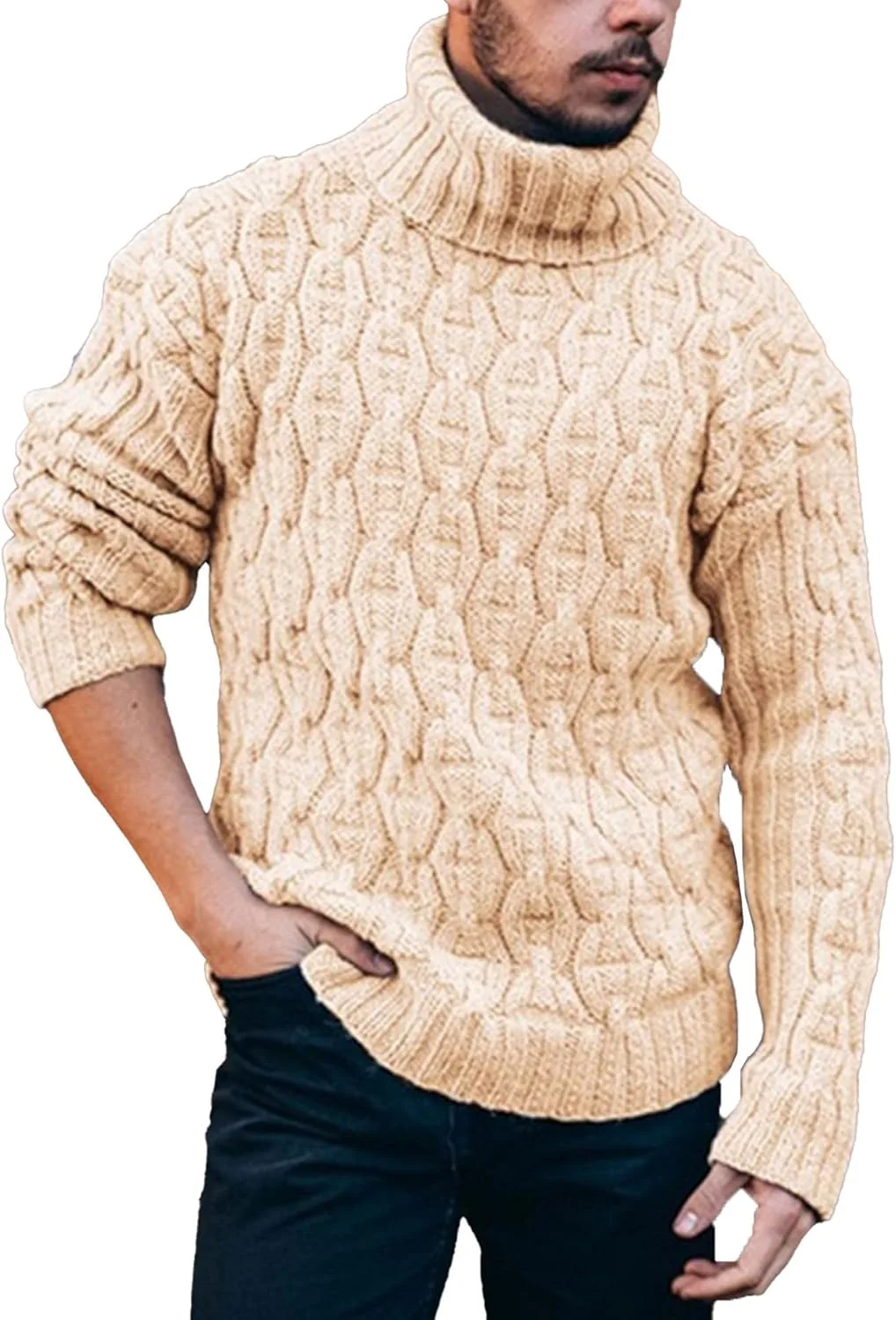 

Мужской водолазка вязаный свитер Gsywaipei