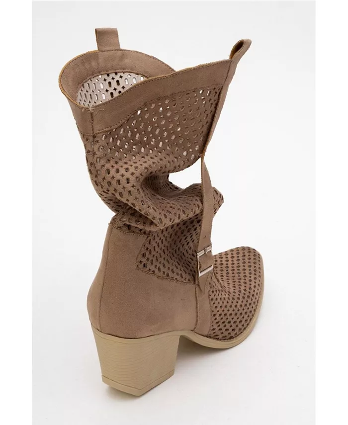 Ботинки Larry с эластичным блочным каблуком Prologue Shoes, коричневый/бежевый — фото 4