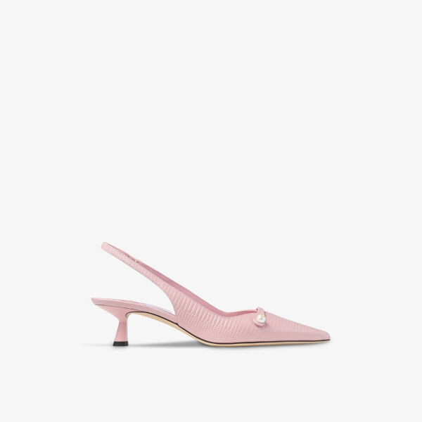 

Туфли Amita 45 из кожи с эффектом ящерицы и открытой пяткой Jimmy Choo, розовый