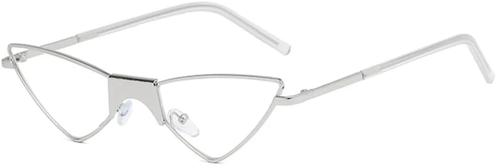 

Модные женские солнцезащитные очки «кошачий глаз», цветные, маленькие, из сплава, для женщин и мужчин, с защитой от ультрафиолета UV400 HHZZYVY, C8 Silver-clear