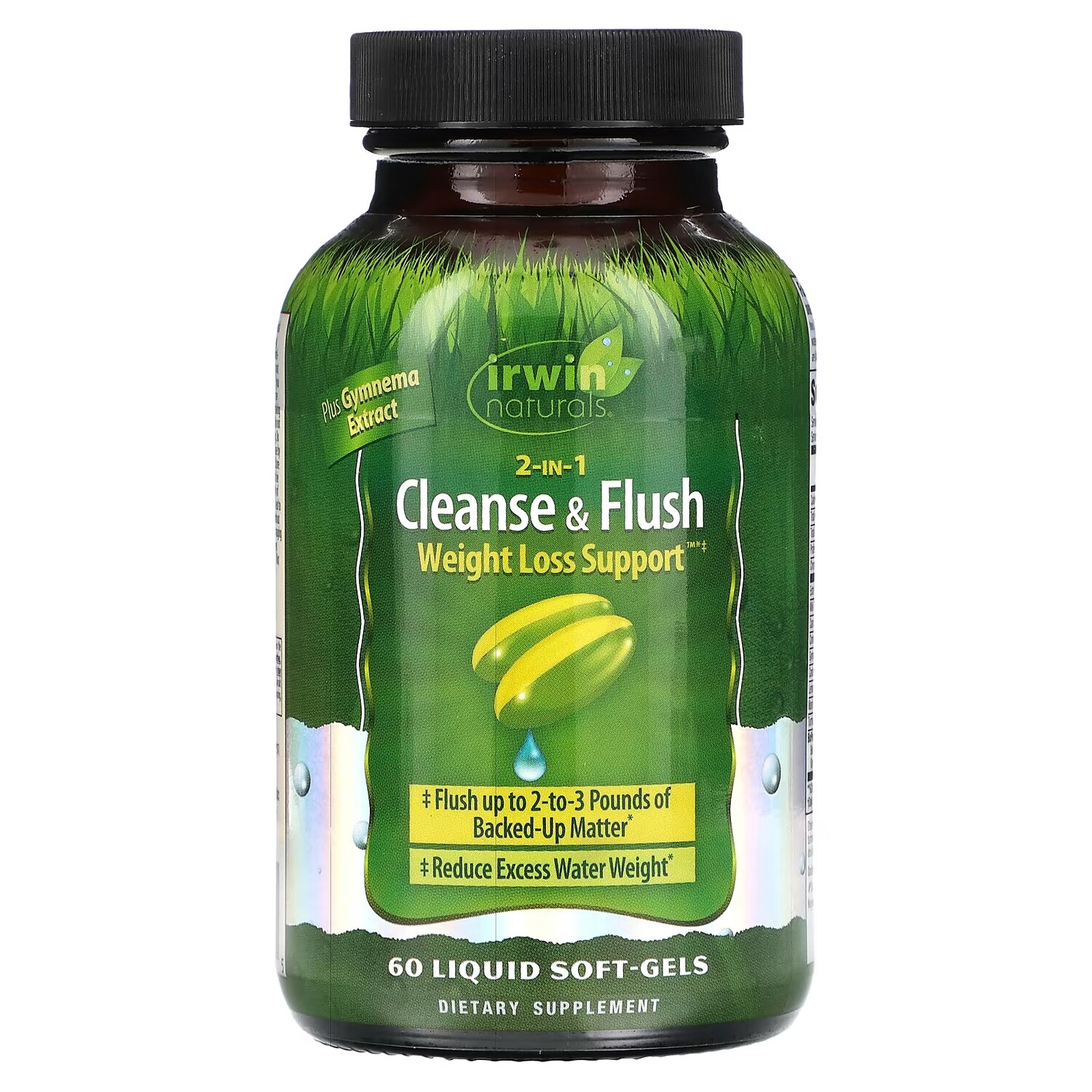 

Добавка Irwin Naturals для похудения 2-в-1 Cleanse & Flush, 60 мягких капсул