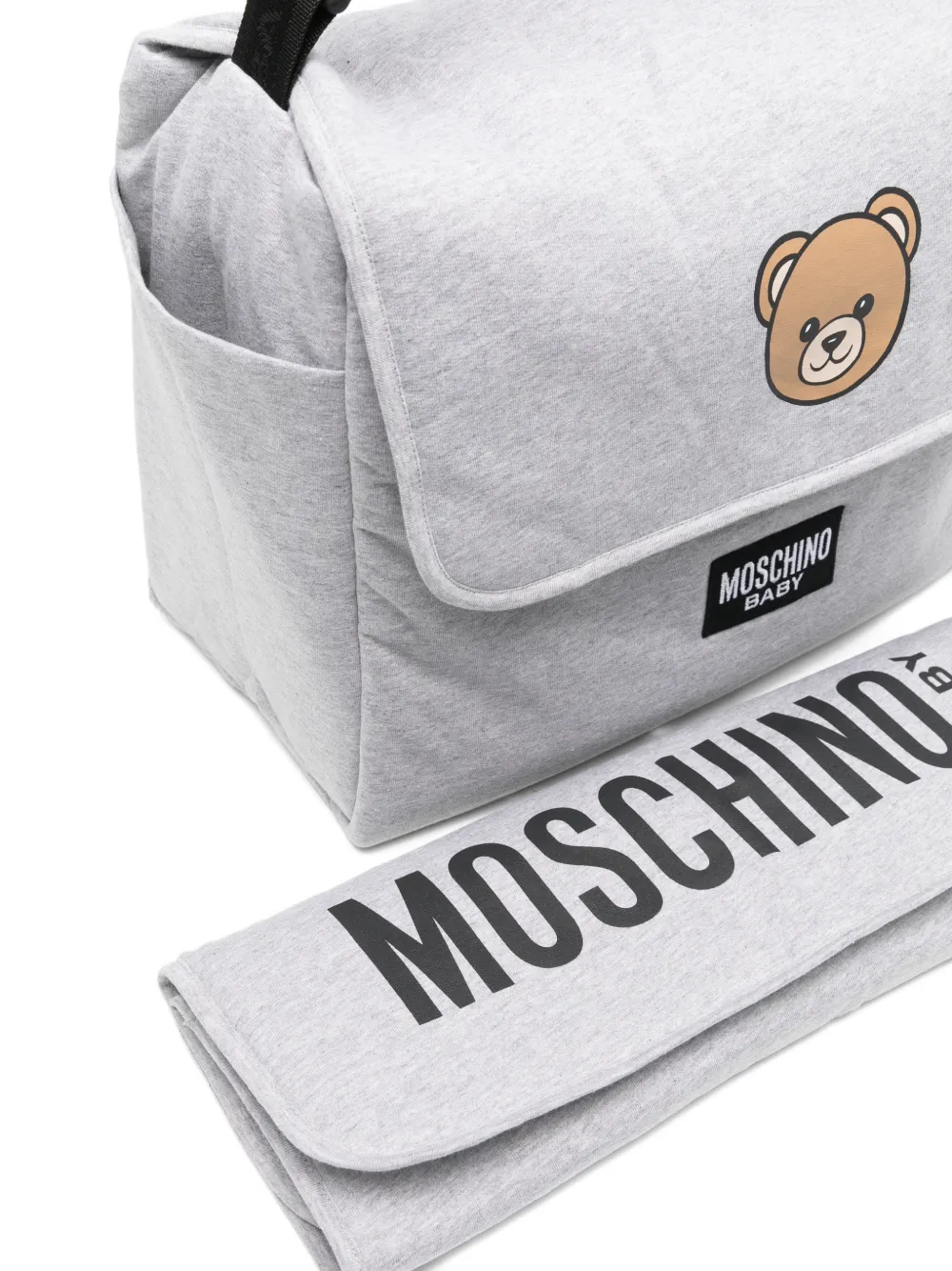 

Сумка с нашивкой-логотипом Moschino Kids, серый