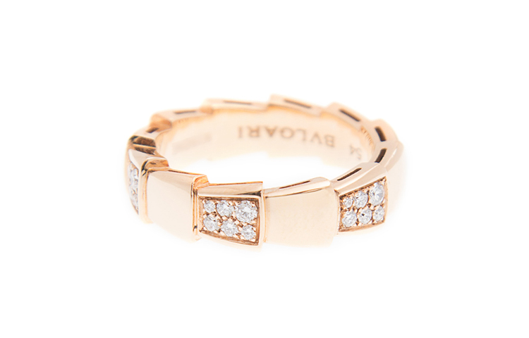 BVLGARI Серпенти Вайпер кольцо из розового золота 18 карат с бриллиантами унисекс — фото 2