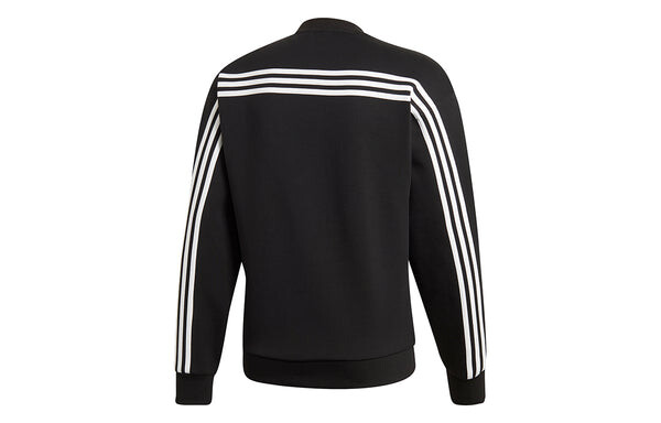 Толстовка adidas M Mh 3s Crew Casual Sports Solid Color Round Neck Black, черный — фото 2