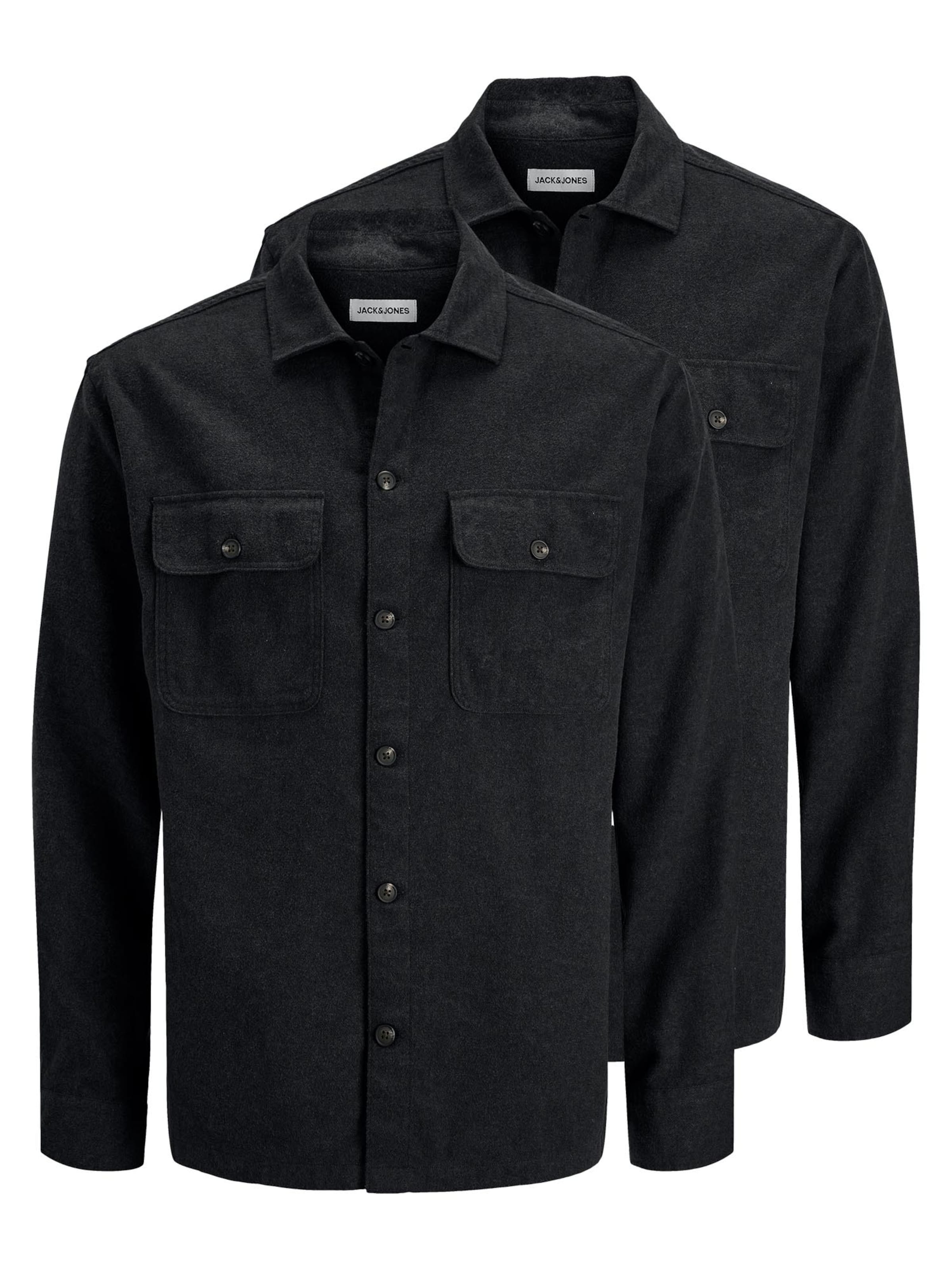 

JACK & JONES Рубашка на пуговицах 'Charge' черного цвета Regular fit