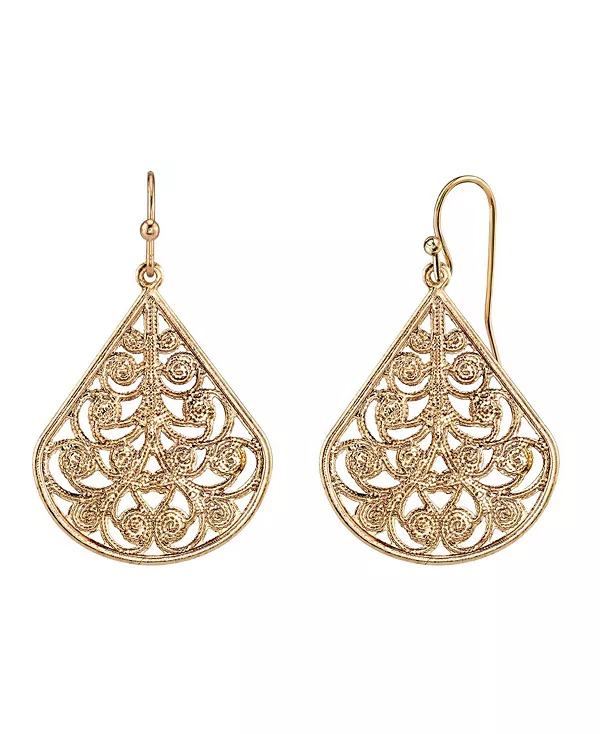 

Филигранные серьги-капли золотистого оттенка 2028, yellow