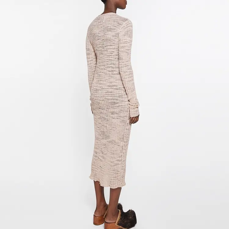 Полупрозрачный кардиган с ребристым узором Acne Studios, Пыльно-розовый — фото 4