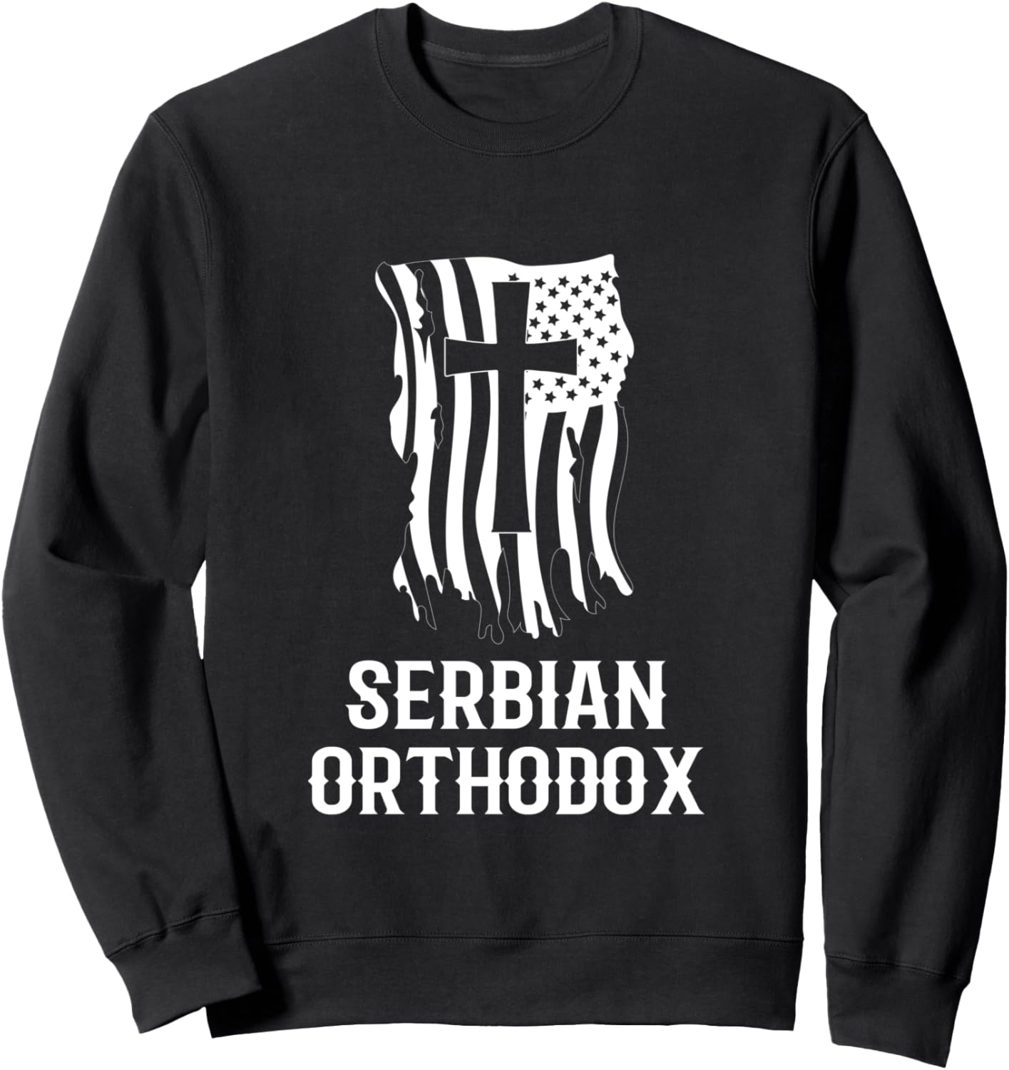 

Толстовка с патриотическим дизайном, посвященная Сербской православной церкви и сербским христианам Serbian Orthodox Church Outfit / Christianity, черный