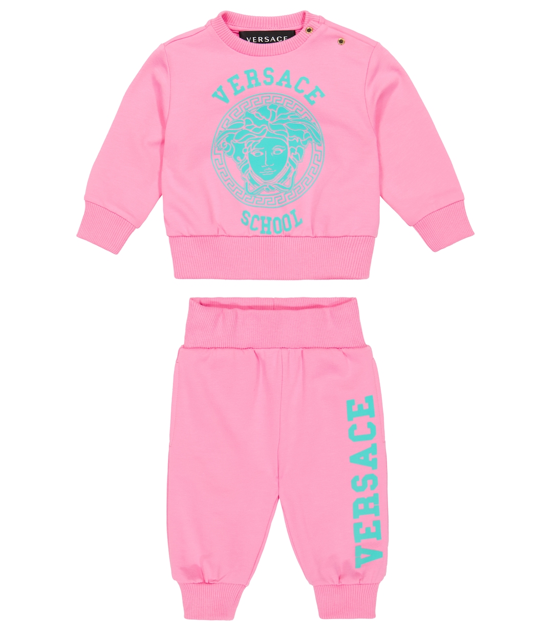 

Комплект из детской толстовки и спортивных штанов Versace Kids, Pink Paradise+Fresh Mint