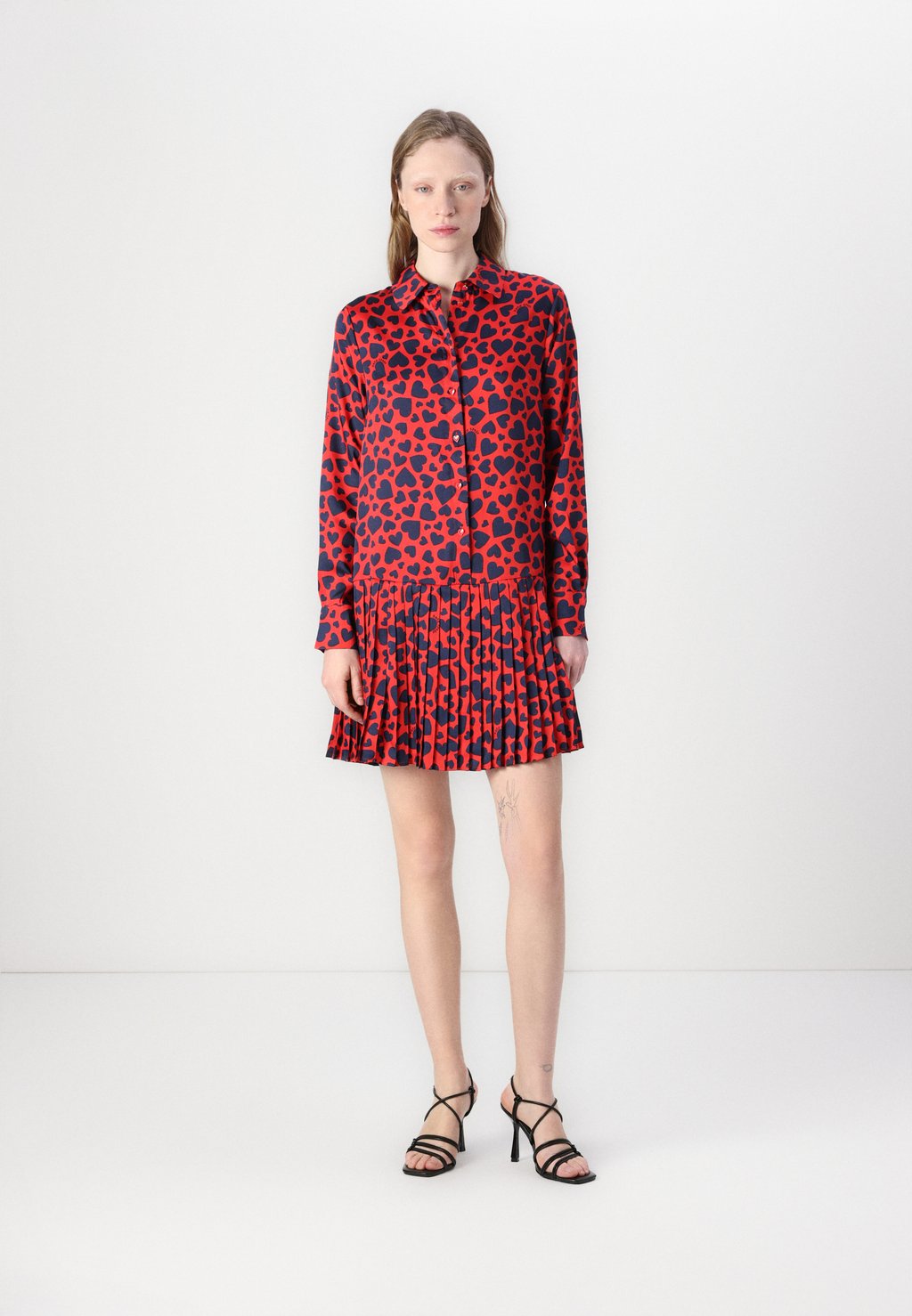 

Платье-рубашка SWEET HEARTS PLEATED DRESS kate spade new york, темно-красный