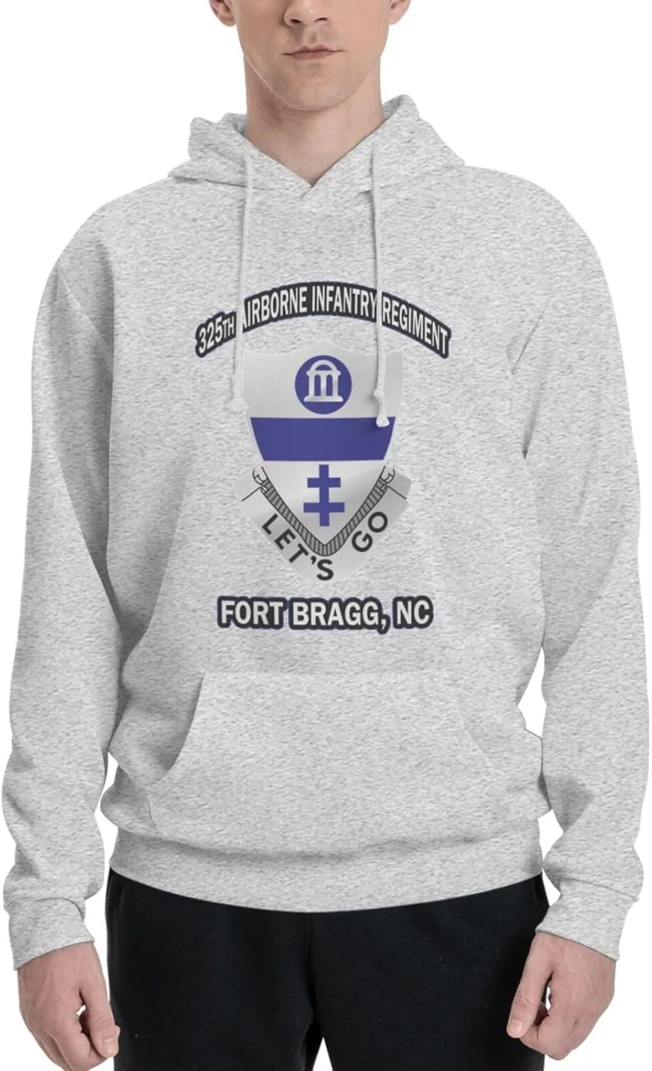 Generic Свитшот с капюшоном и карманом 325th Airborne Infantry Regiment, мужской, черный