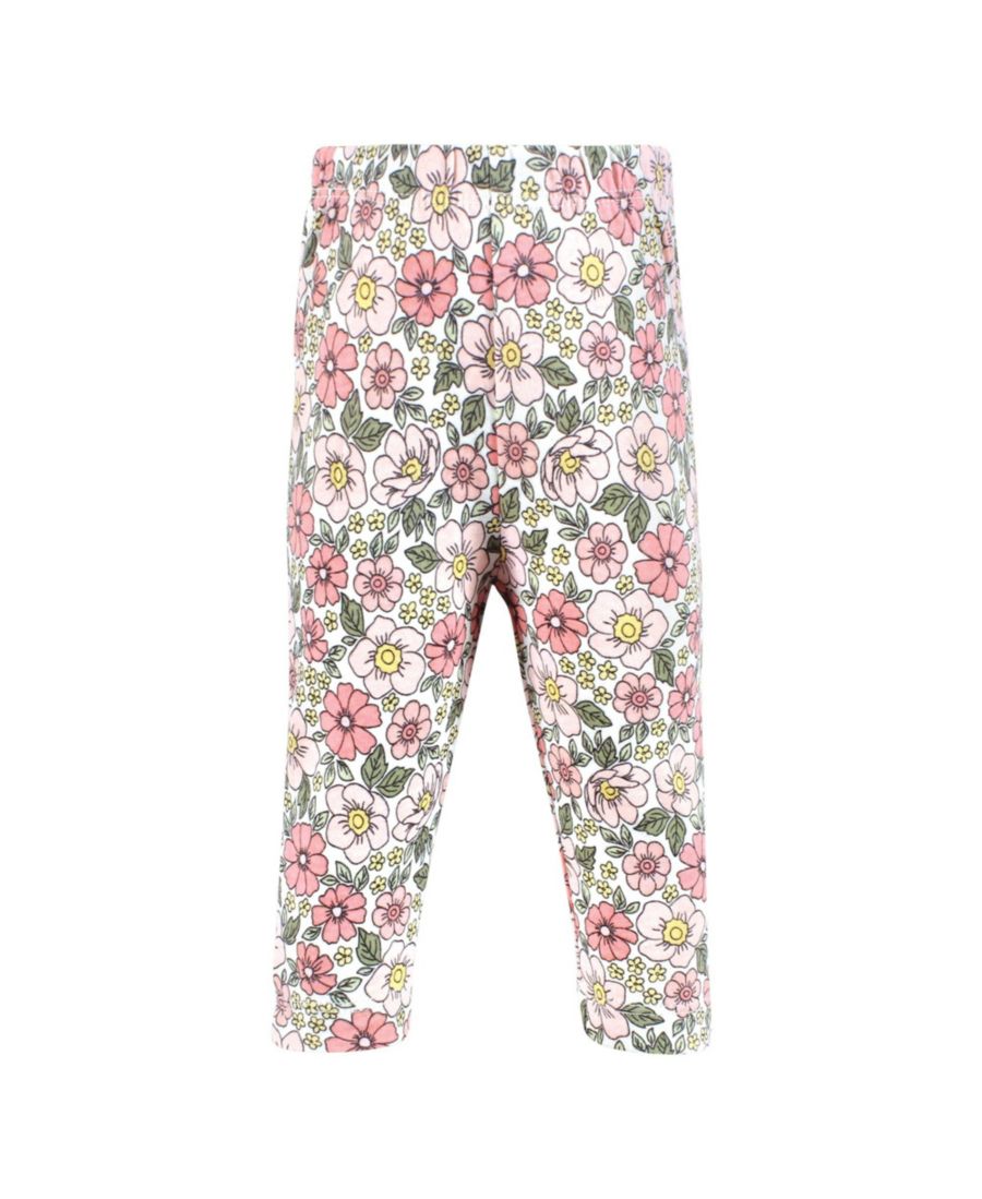 Хлопковые брюки и леггинсы, красивый цветочный принт Hudson Baby, Pink yellow pretty floral — фото 3