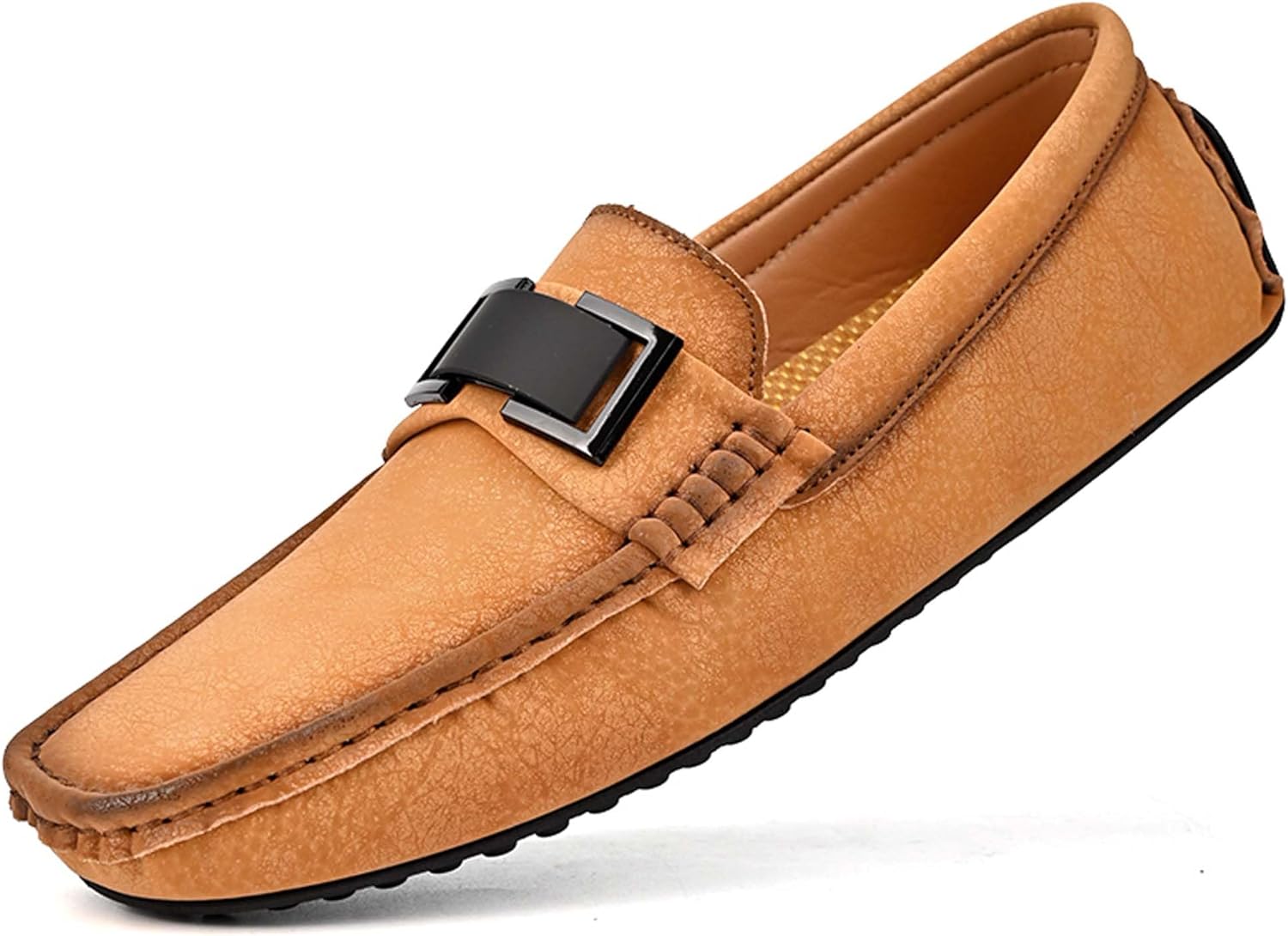 

Мужские лоферы повседневные, без застежки, модные мягкие с пружинящей подошвой, мужская кожаная повседневная обувь - для прогулок на улице, размеры 5-15 US Dzbajrqm, коричневый