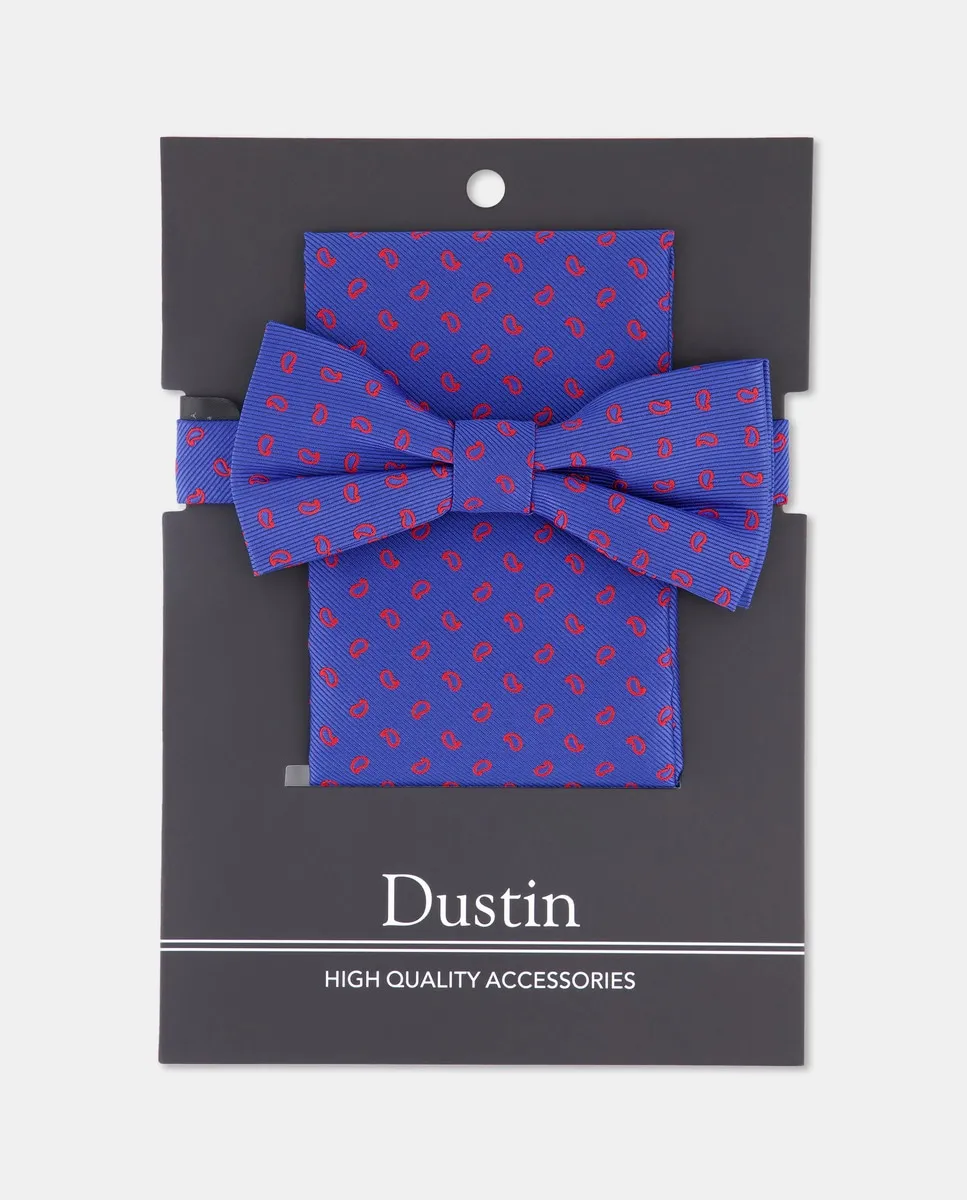 

Комплект из галстука-бабочки и носового платка Dustin, синий