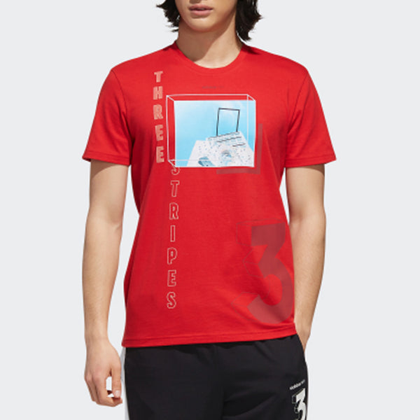Футболка neo m cs ris tee sports short sleeve red Adidas, красный — фото 3