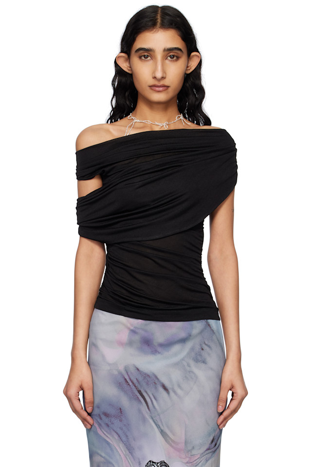 

Жерсейская блузка сабле Blumarine, черный