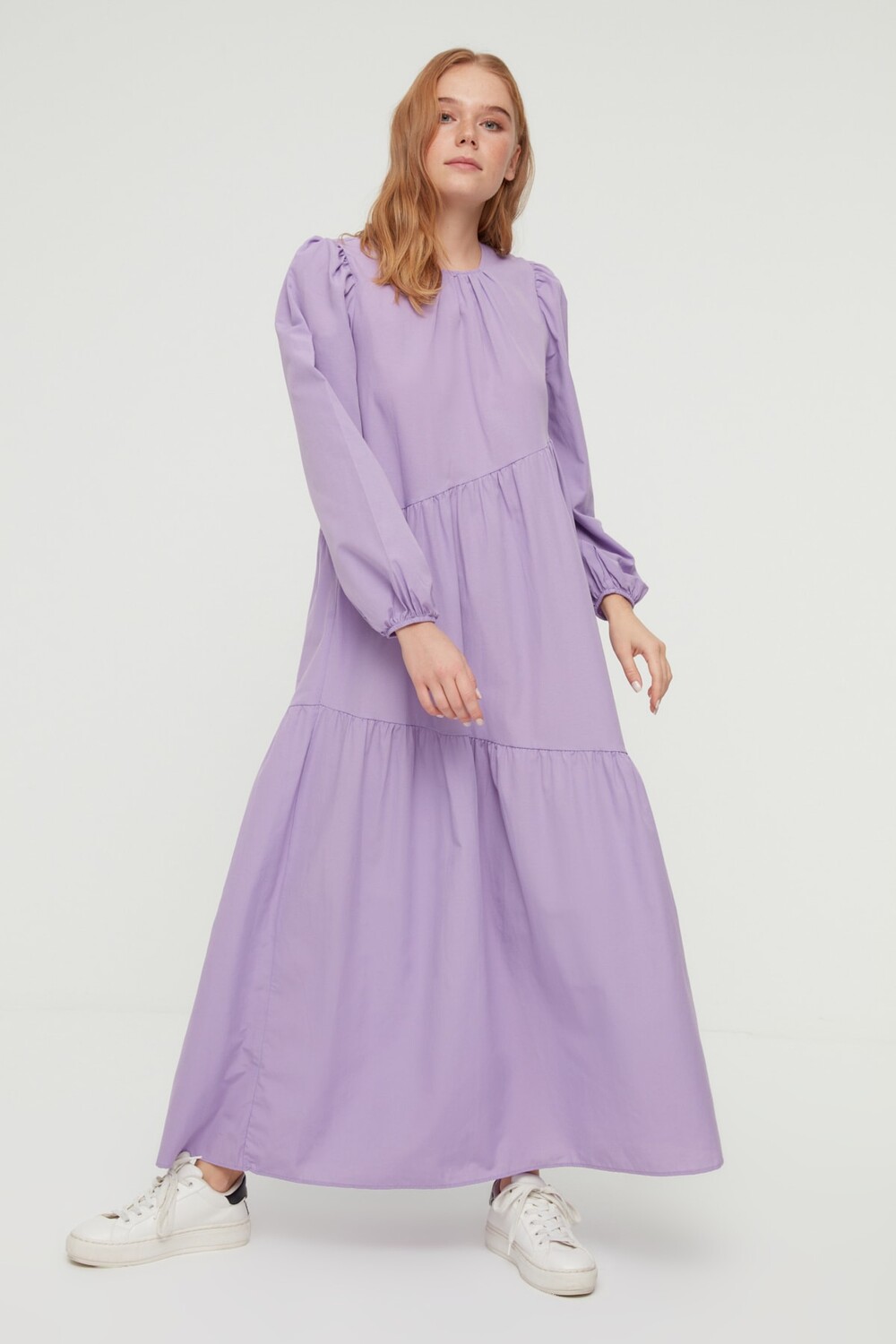 

Платье - Фиолетовый - А-силуэт Trendyol Modest, фиолетовый
