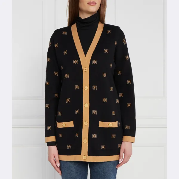 

Кардиган классического кроя с добавлением шерсти Elisabetta Franchi, черный