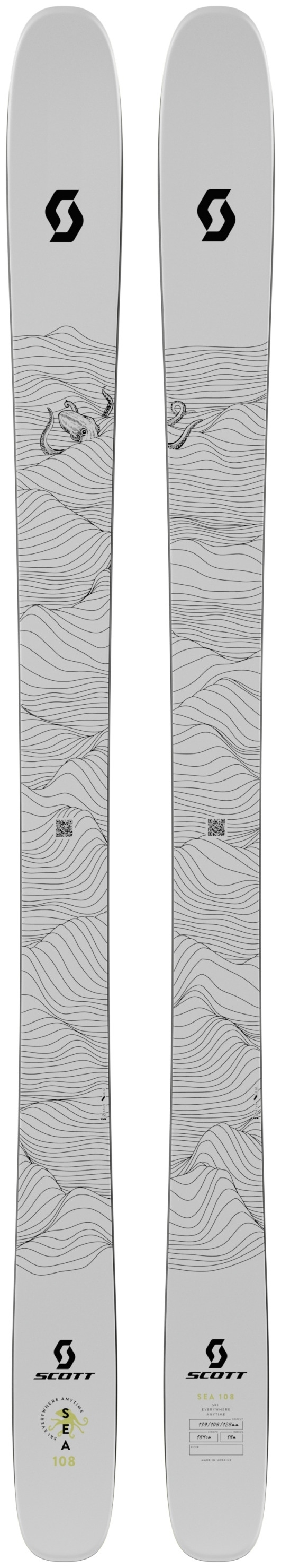 

Новые лыжи Scott SEA 108 2026 года, длина 168 см