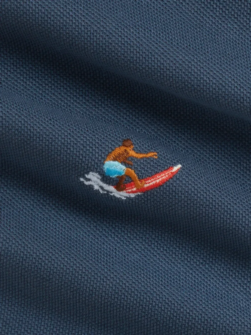 Сетчатый комбинезон поло с вышивкой Polo Ralph Lauren Kids, синий — фото 3