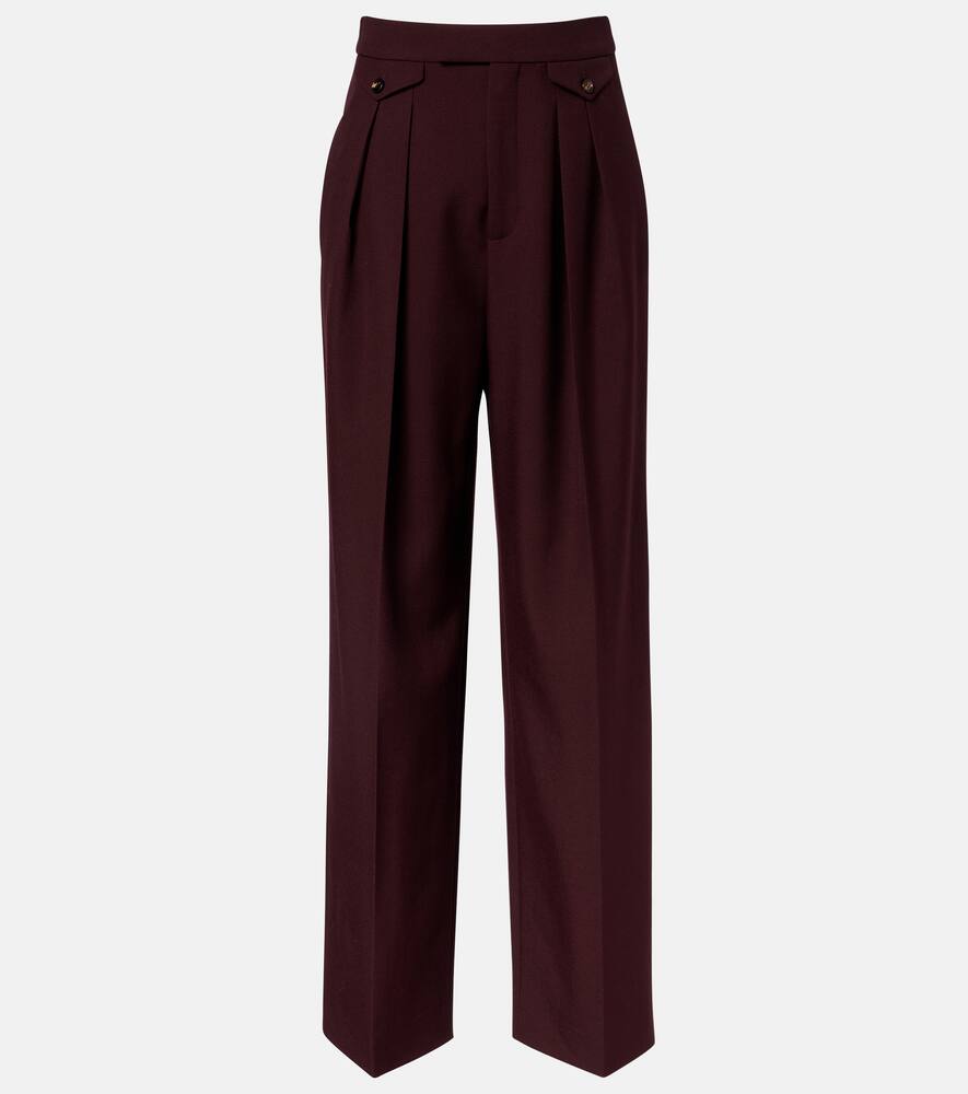 

Брюки с завышенной талией из вирджинской шерсти с широкими штанинами Chloé, Deep Purple