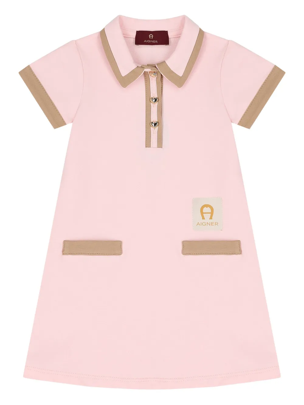 

Платье с воротником поло и логотипом Aigner Kids, розовый
