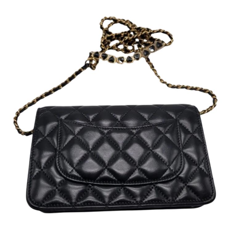 CHANEL Кожаная поясная сумка унисекс черная — фото 4