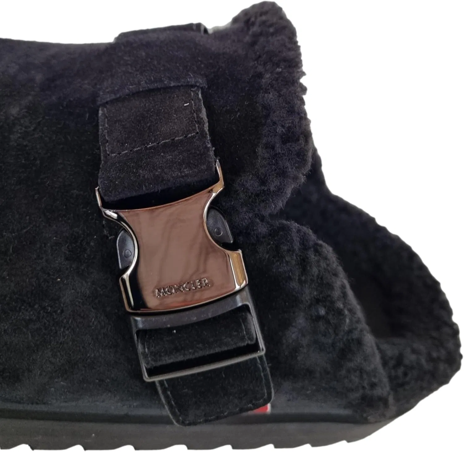 Замшевые тапочки Moncler Mon Mule M2410, черные — фото 2