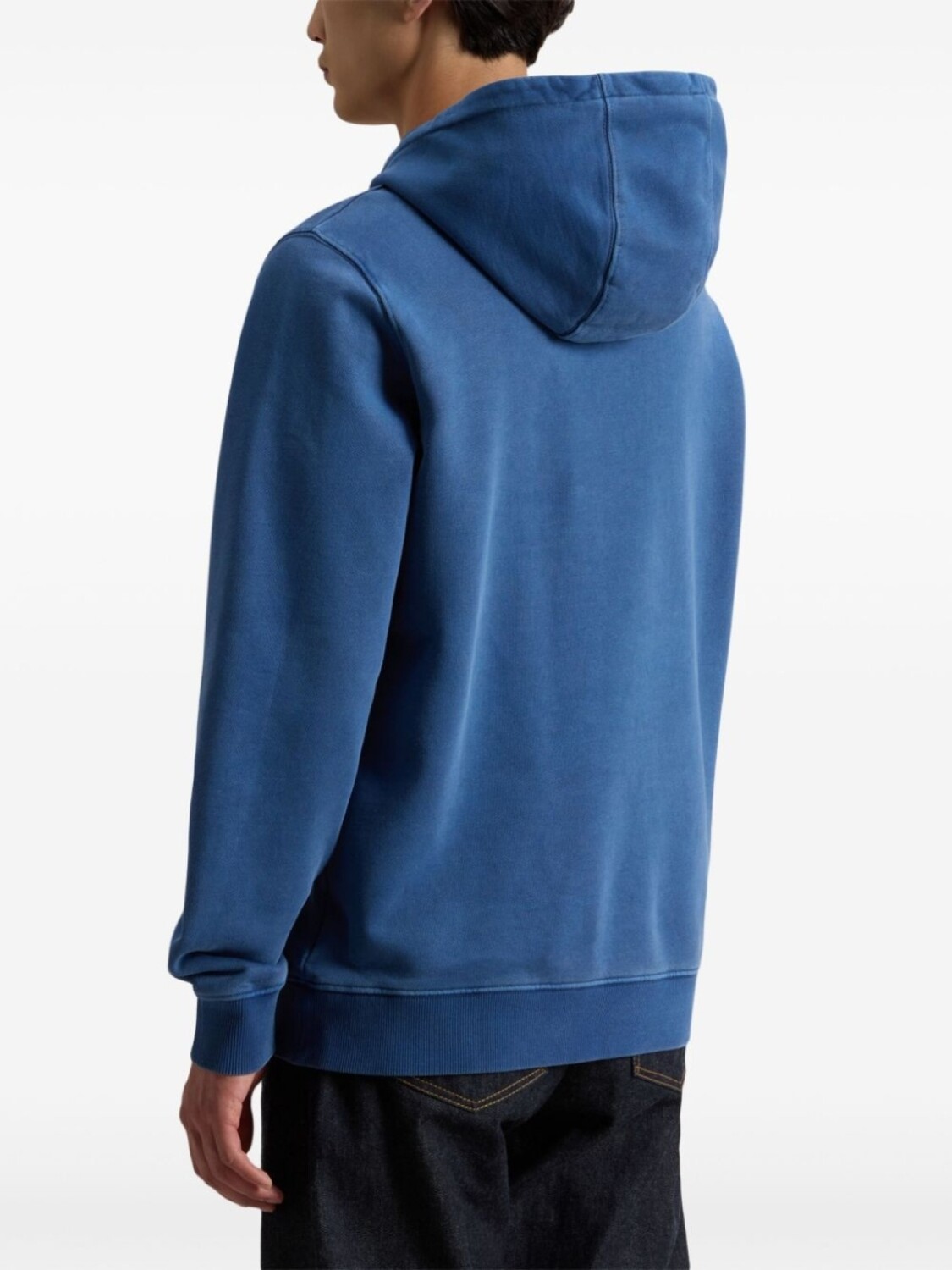 

Woolrich хлопковая толстовка с капюшоном и вышитым логотипом, синий