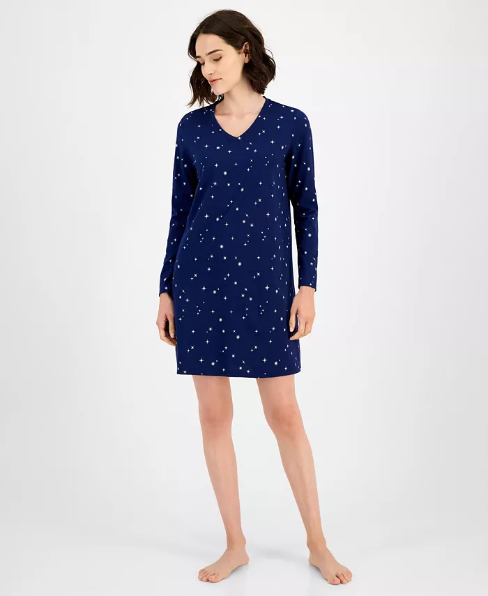 

Женская футболка-ночнушка Printed Jersey Charter Club, синий