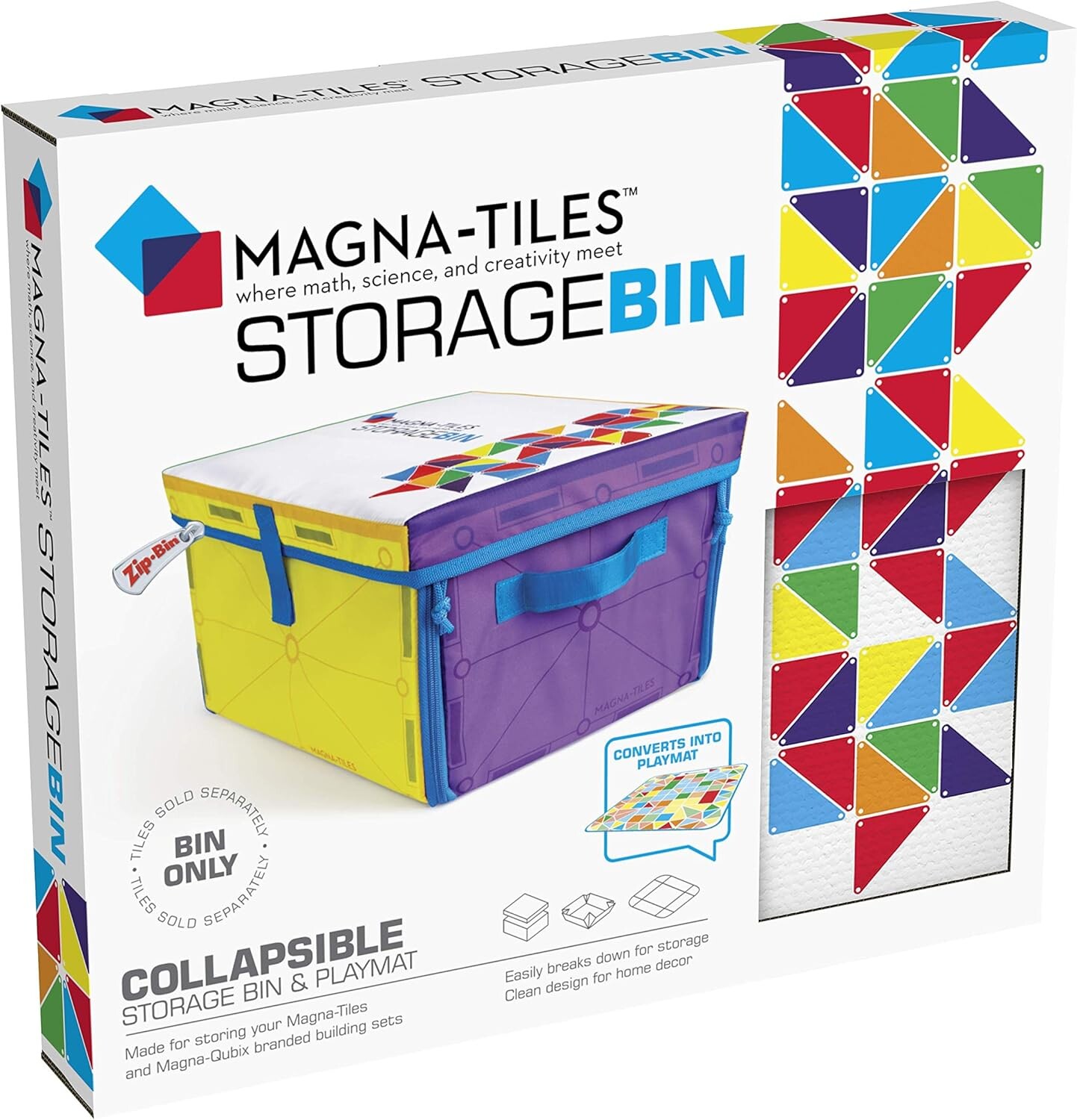 

MAGNA-TILES Корзина для хранения вещей и интерактивный игровой коврик, ОРИГИНАЛЬНЫЙ бренд магнитных строительных материалов