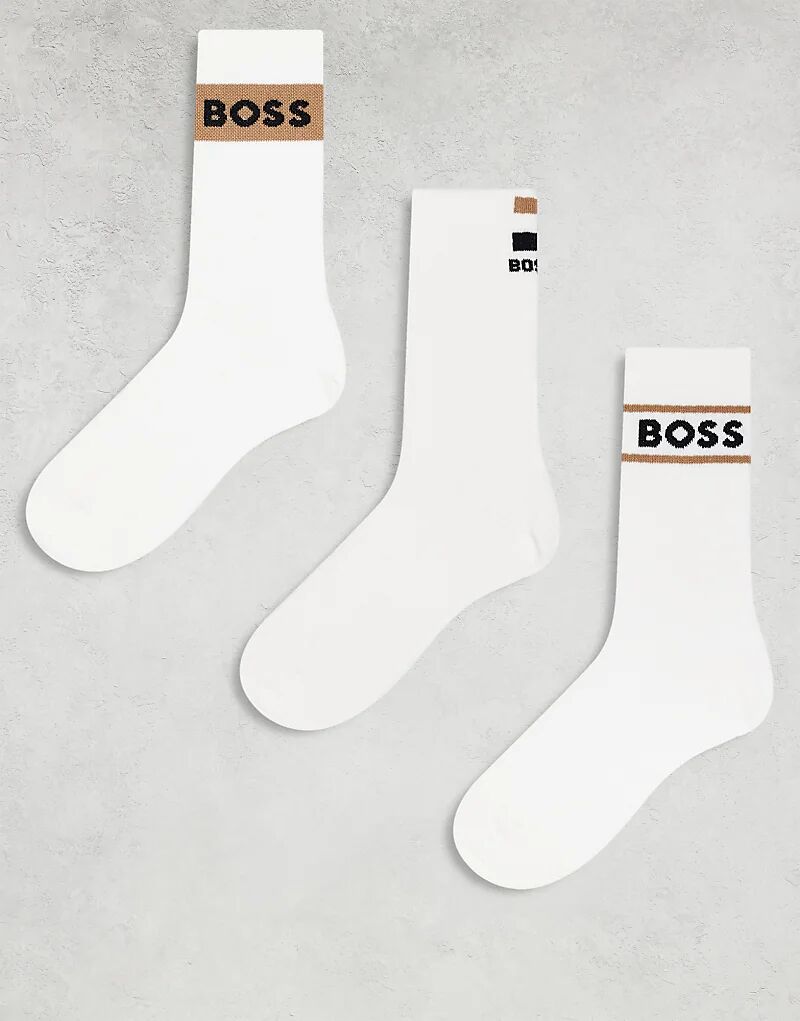 

Подарочный набор из 3 пар носков белого цвета с логотипом BOSS Bodywear