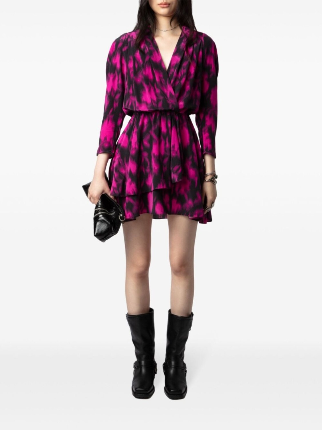 

Zadig&Voltaire шелковое платье мини Rogers, розовый