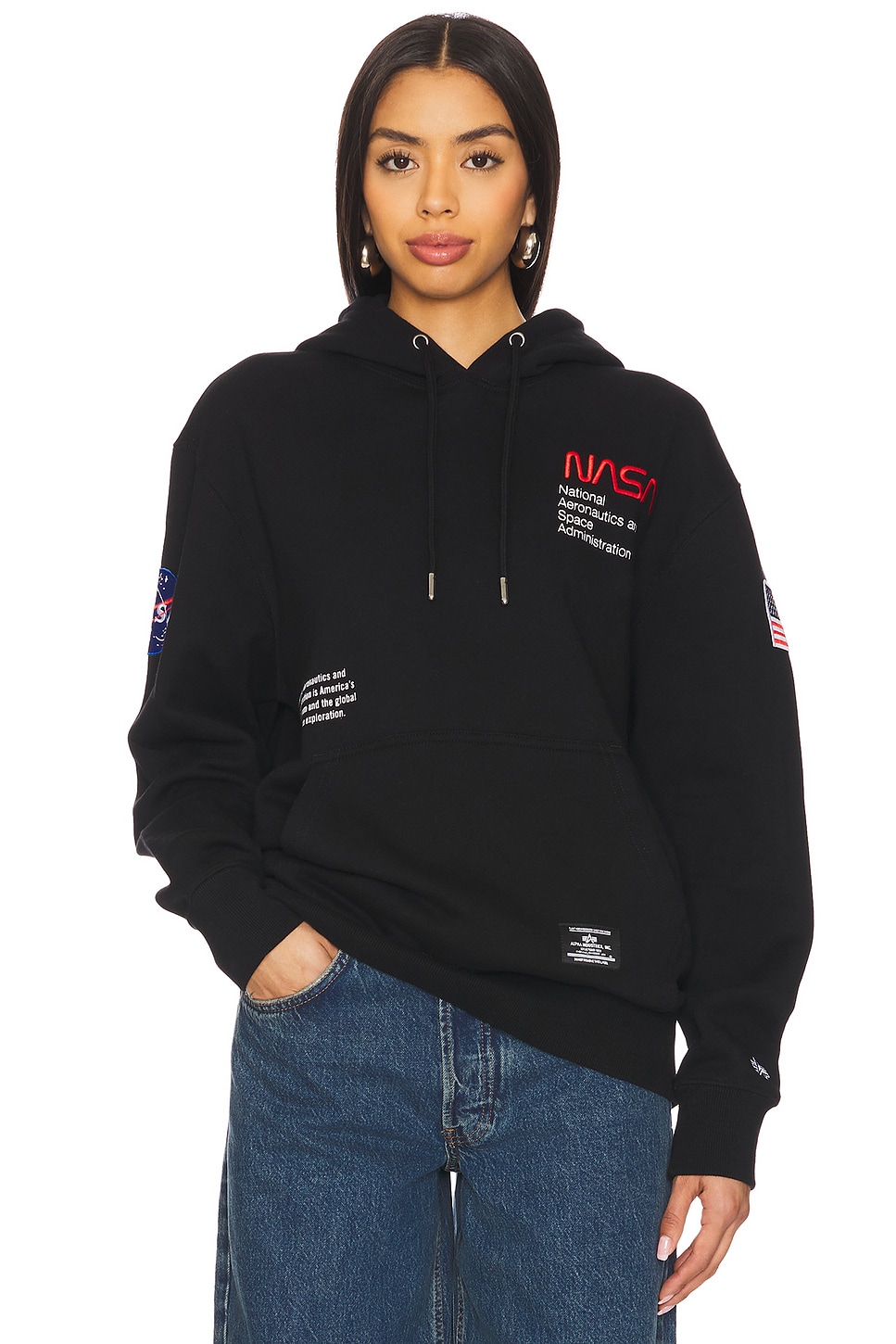 

Толстовка с логотипом Nasa worm от Alpha Industries, black
