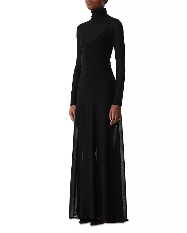 

Длинное платье с высоким воротником-стойкой Jason Wu Collection, черный