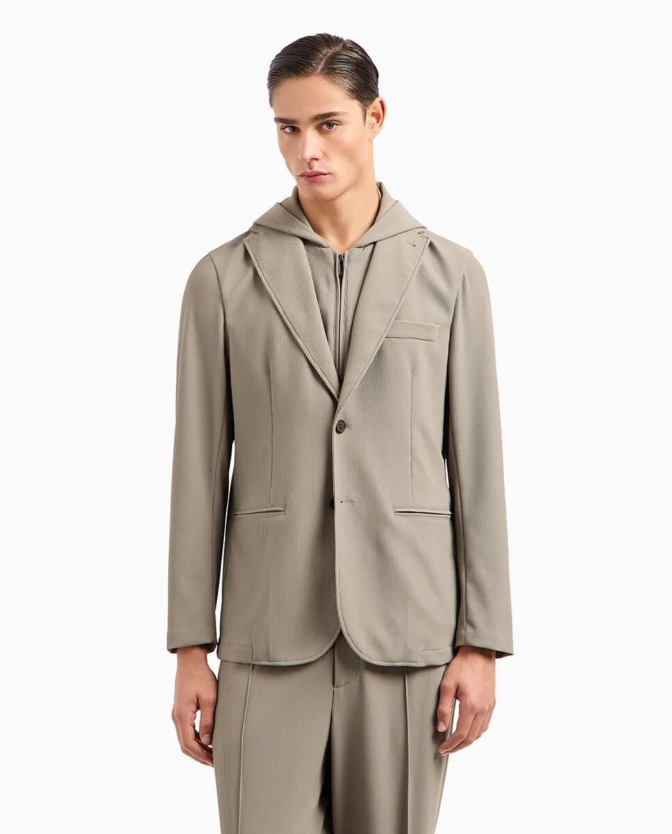 

Мужская куртка с капюшоном и двумя пуговицами Emporio Armani, бежевый