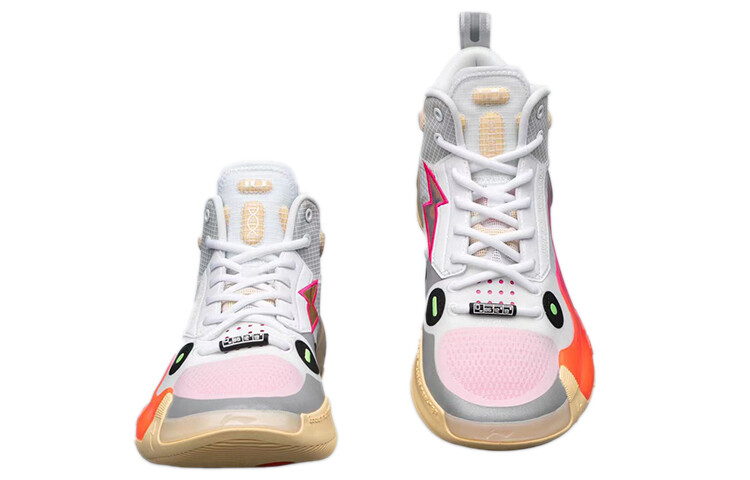 Кроссовки Li Ning Wow 10 Basketball, белый/розовый/бежевый — фото 2