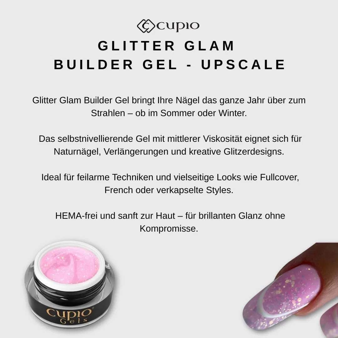 Гель для наращивания ногтей Cupio Glitter Glam Builder Gel, 15 мл Cupio — фото 2