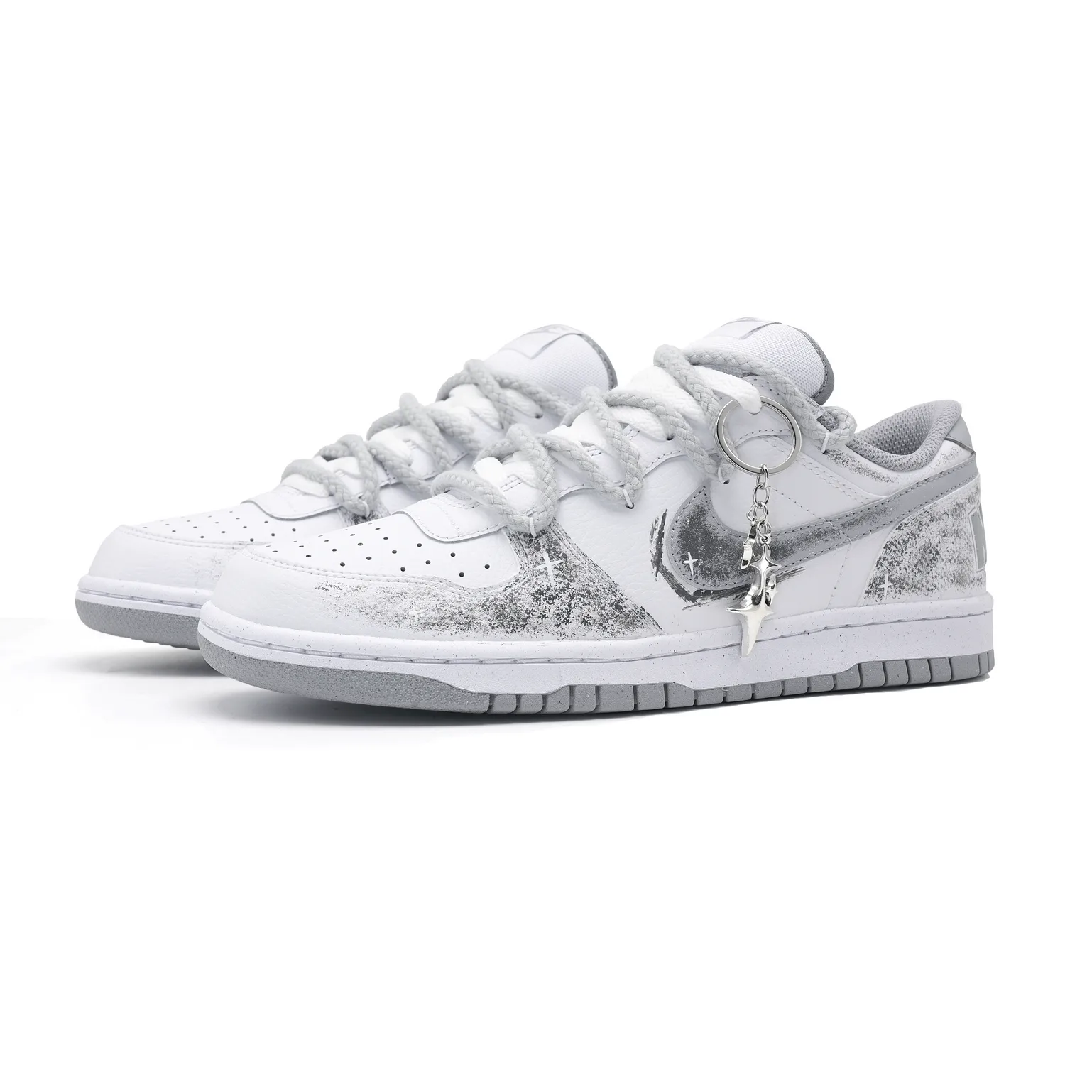 Nike Кроссовки для скейтбординга мужские Big Abrasion Resistant Breathable Low top Gray White — фото 4